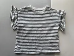 H&M ストライプ柄 フリル袖 Tシャツ UK 2-4Y