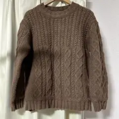 DAZY ブラウン ケーブルニットセーター 長袖