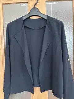 ノーカラージャケット 黒