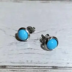 【匿名配送✨新品】ターコイズ　インディアンジュエリー　丸型　シルバー　シンプル