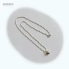 【Silver925】ホワイトシルバーのミニハートチャームネックレス［残り3点］