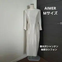 エメ　シフォンスリーブ　シャンタン　Iラインドレス