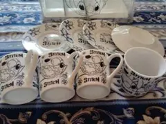 ディズニースティッチ ティーカップ、ソーサー4セット