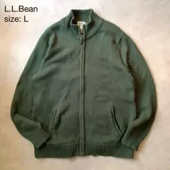 90's L.L.Bean コットンニット　ドライバーズニット　フルジップ