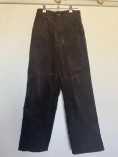 ダークブラウン コーデュロイ　レディースワイドパンツ