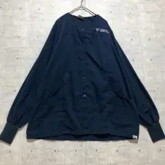 S10 刺繍ロゴ入り スクラブシャツ L 医療ユニフォーム 大ポケット ワーク着