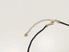 星チャームアジャスター×ブラックチョーカー　ゴールド金具　ビーズネックレス韓国