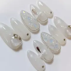 現品 マグ ネイルチップ ワンホン 量産型 地雷系 ガーリー ホワイト