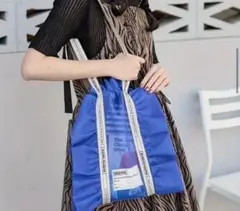 レディース　メッシュ　トートバッグ　青