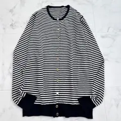 ミューズ MUSE 長袖 ニット カーディガン ボーダー レディース