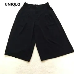 ユニクロ キュロットパンツ 黒 М タック入り ゆったり