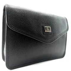 Burberrys　セカンドバック　黒　オールレザー　ホースロゴ　ノバチェック