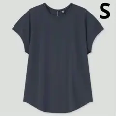 ユニクロ　クレープジャージーフレンチスリーブTシャツ　Sのサムネイル