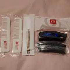 コームまとめ売り★ホテルアメニティ未使用使い捨てコーム&折り畳みブラシ6個セット