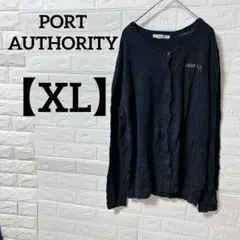 海外古着 PORT AUTHORITY【XL】 カーディガン ダークブルー 長袖