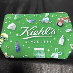 Kiehl's キャラクター柄 ポーチ グリーン