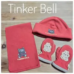 当時物　Tinker Bell フリース　帽子　手袋　マフラー　3点セット　赤