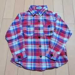DOUBLE B チェック柄 長袖シャツ 綿 110cm