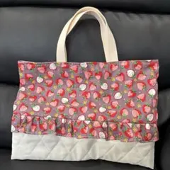 ハンドメイド ♡ギンガムチェック両サイドフリルレッスンバック - メルカリ
