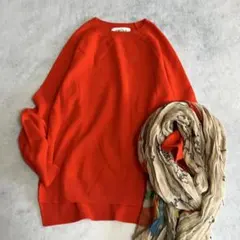 美品⭐️エンフォルドENFOLD ウール クルーネック ニット セーター 長袖 橙