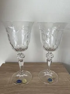 【希少・木箱付】ボヘミアクリスタル バッカス ワイングラス ペア チェコ製
