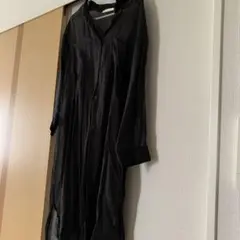 ブラック シアー　シャツワンピース 長袖