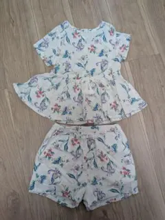 花柄 トップス ショートパンツ セットアップ