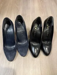 DIANA ハイヒール ネイビー ブラック 2足セット