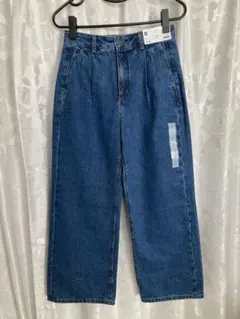 新品GUデニムタックトラウザー★ ジーンズ★Sサイズ 62㌢