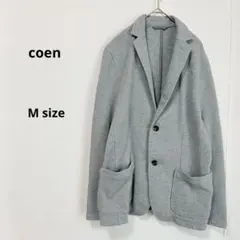 coen コーエン　ワッフルダブルフェイステーラードジャケット　M グレーのサムネイル