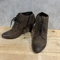 ブラウン スエード ハイヒールブーツ