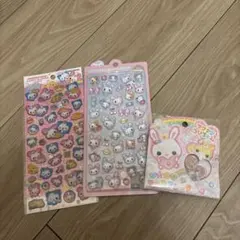 フワフワらびちゃん　キャンディツインズ　ボンボンドロップシール　おはじきシール