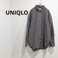 UNIQLO/ユニクロ 長袖シャツ ギンガムチェック 綿100% Lサイズ