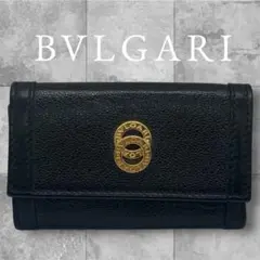 7r22 BVLGARI ドッピオトンド レザー 6連 キーケース ブラックのサムネイル