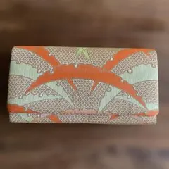 和装用バッグ オレンジと緑の葉模様