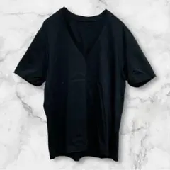 エストネーション ＊ VネックTシャツ 半袖 きれいめ 黒 綿 日本製のサムネイル