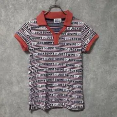 Jack Bunny ジャックバニー 総柄 ロゴ ポロシャツ ゴルフウェア 半袖