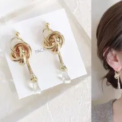 ドロップスティック ゴールド♡ハンドメイド ピアス イヤリング じゃらじゃら