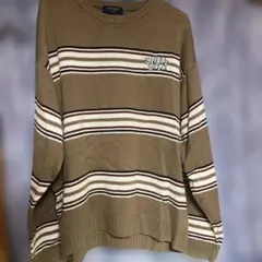 バックナンバー　90's ブラウンストライプニットセーターのサムネイル