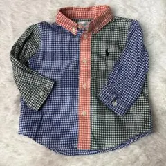 美品 Ralph Lauren チェック柄シャツ 6M