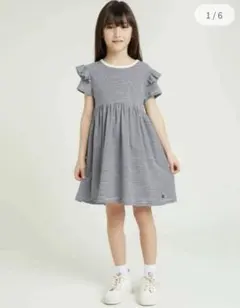 【美品】プチバトー　ワンピース　ミラレボーダー　5y 110cmのサムネイル