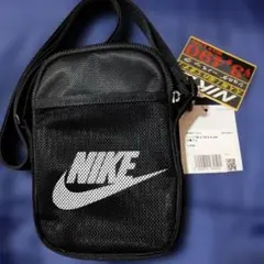 NIKE メッシュショルダーバッグ ブラック 18x13×3cm