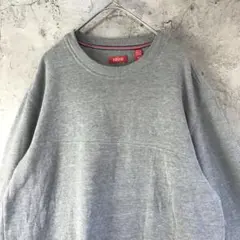 A3979古着　スウェット　グレー　無地　ワンポイント　90s Y2K