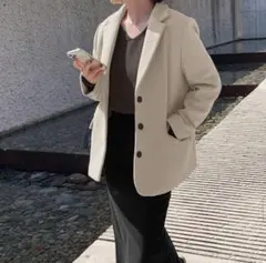 ローレンハイ　ウール　テーラード　ジャケット　　韓国　ベージュ　M ジャコット