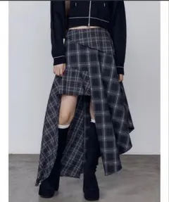 EMODA アシンメトリードッキングスカート ブラック / MEDIUM