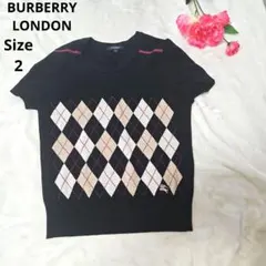 【人気⭐BURBERRY LONDON】黒　ベージュ　ピンク　アーガイルセーター
