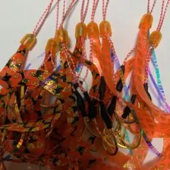 タイラバ　8本　ゴールド針仕様　ネクタイオレンジ系2色