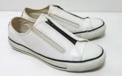 90s USA製 コンバース オールスター レザー ジップ 白 6 24.5cm