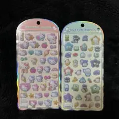 正規品 サンリオ　コットンパフィーシール　はぴだんぶい ハローキティ 2点セット