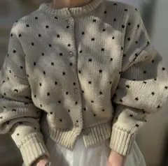 【人気】WILLFULLY ウィルフリー ハートドットリバーシブルカーディガン